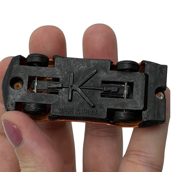 Vintage Orange Sports Car with Flames Diecast Collectible Toy Model - Picture 7 of 7